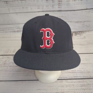 Boston Red Sox New Era Fitted 7 1/8 Official On Field Hat Cap 59FIFTY Blue